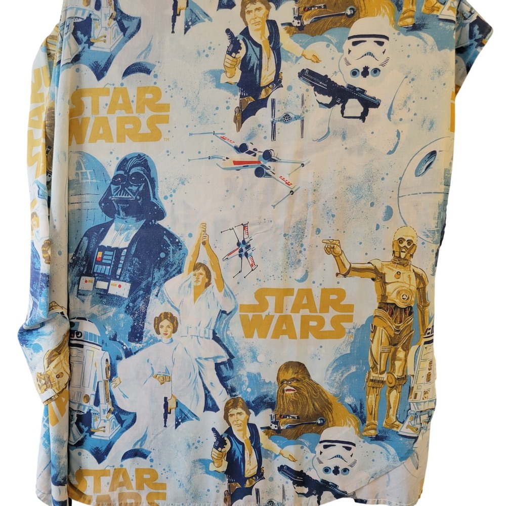Vintage Star Wars 1977 Twin Coverlet Darth Vader Luke Skywalker R2D2 C3P0 76x106